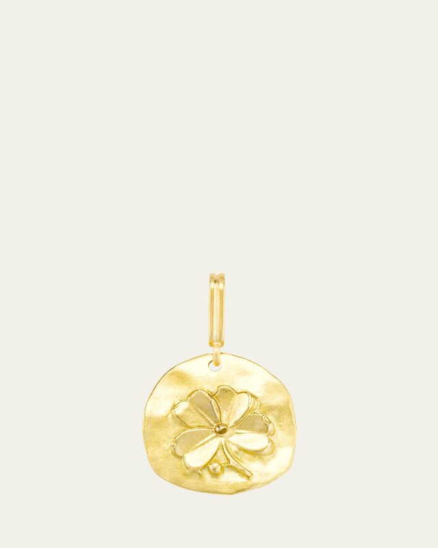 18K Yellow Gold Clover Charm